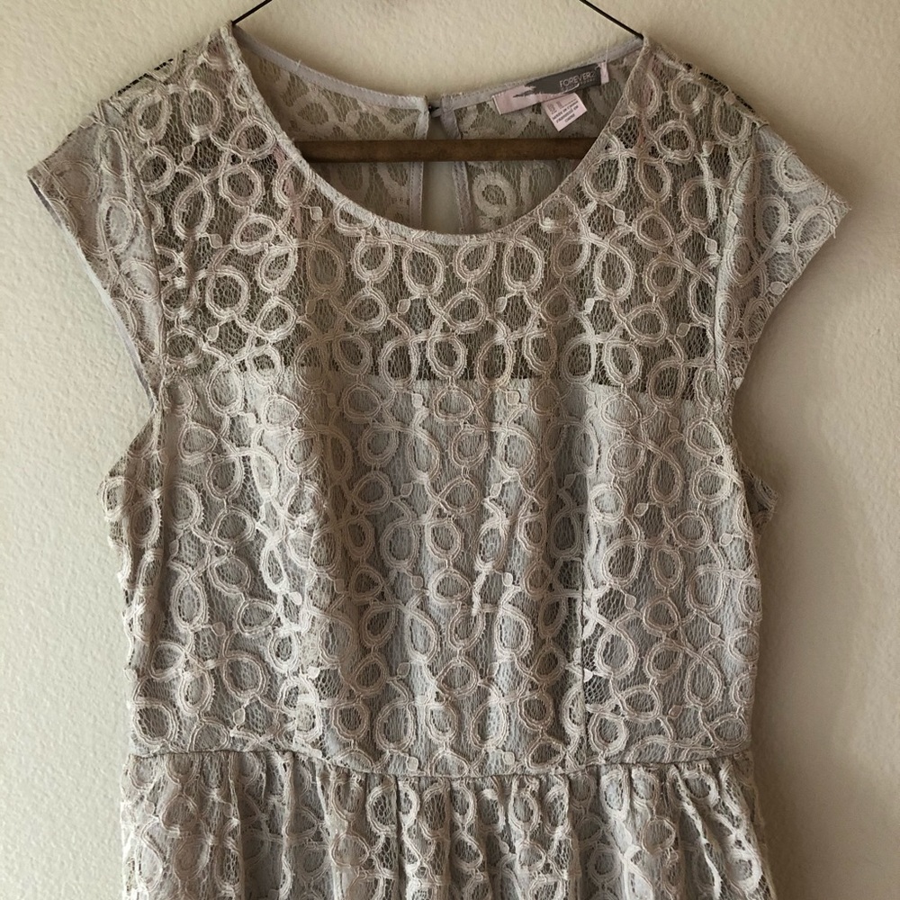 beige lace dress